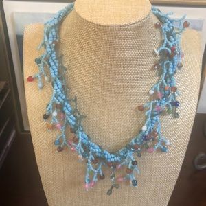 Light blue beaded necklace